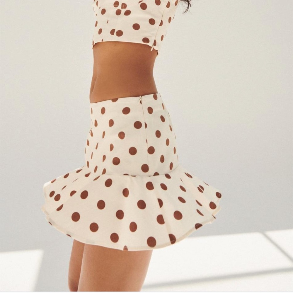 Zara Ruffled polka dot Mini Skirt - Skort